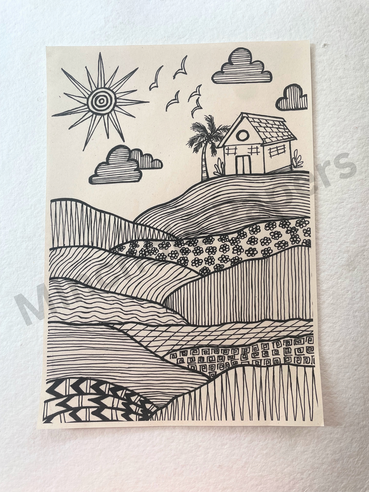 Lines and Leaves - Colouring Pages