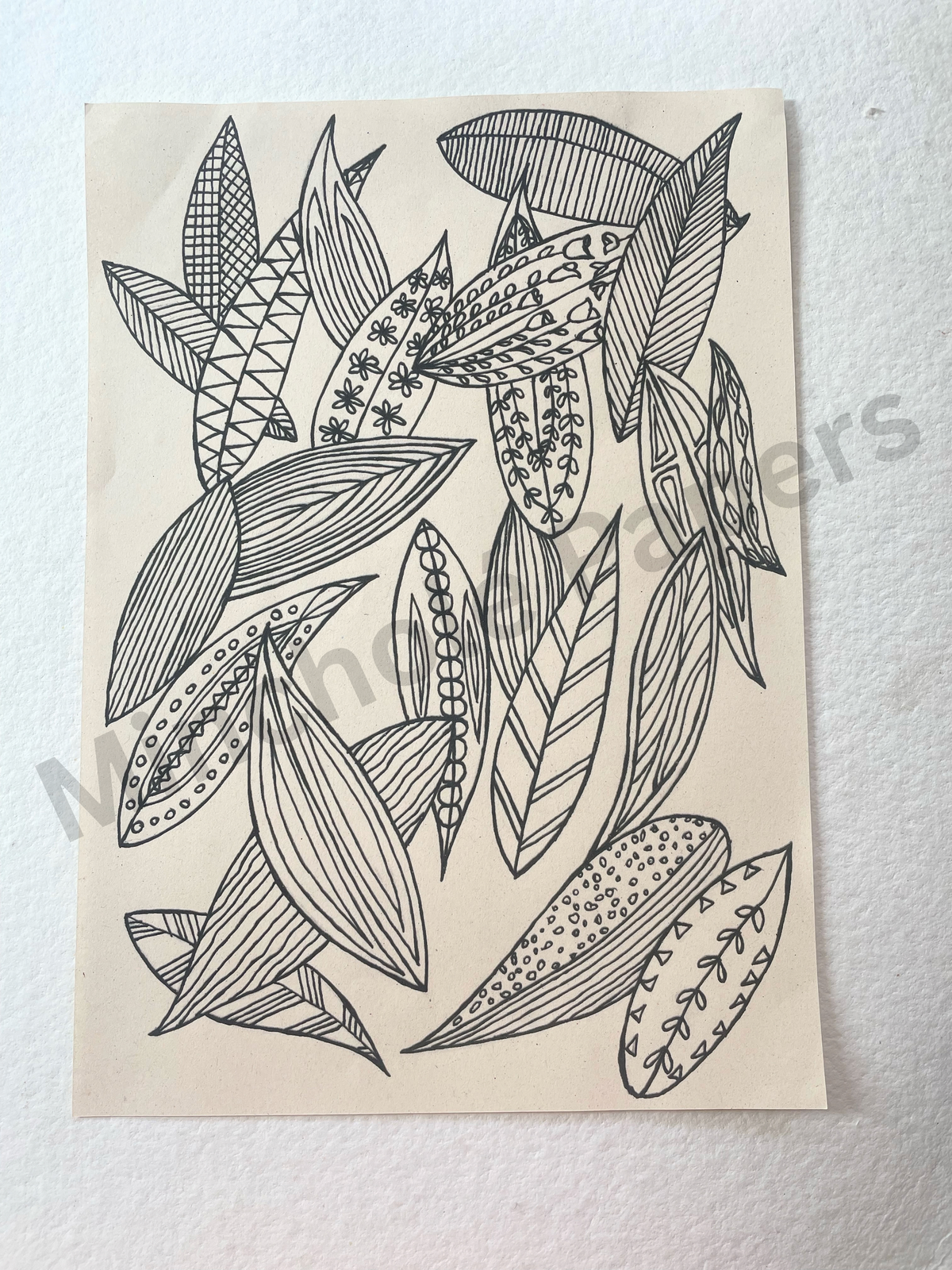 Lines and Leaves - Colouring Pages