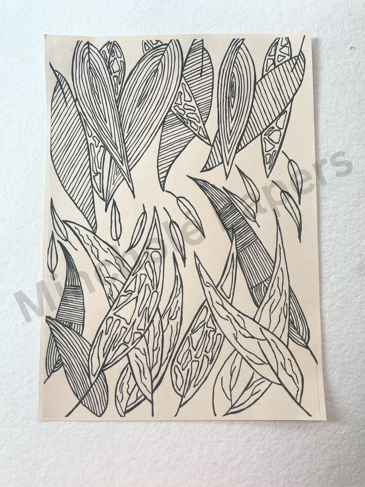 Lines and Leaves - Colouring Pages