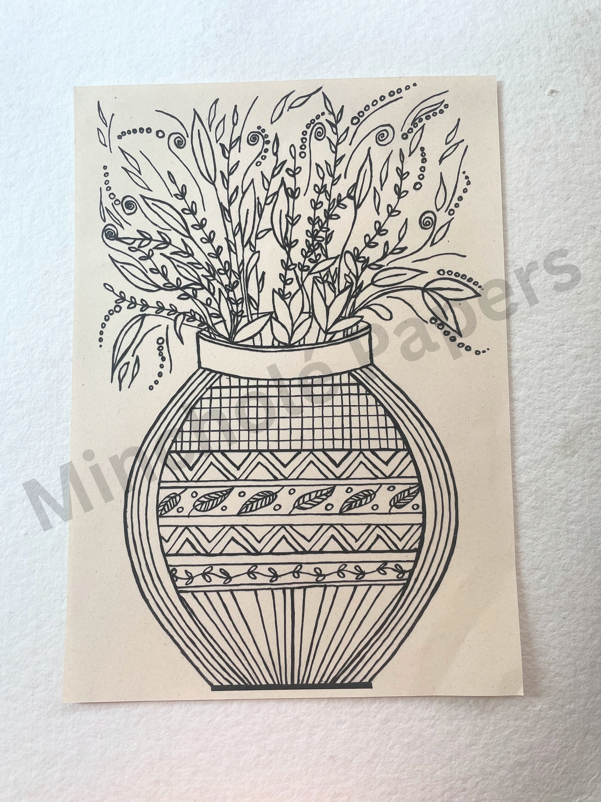 Lines and Leaves - Colouring Pages