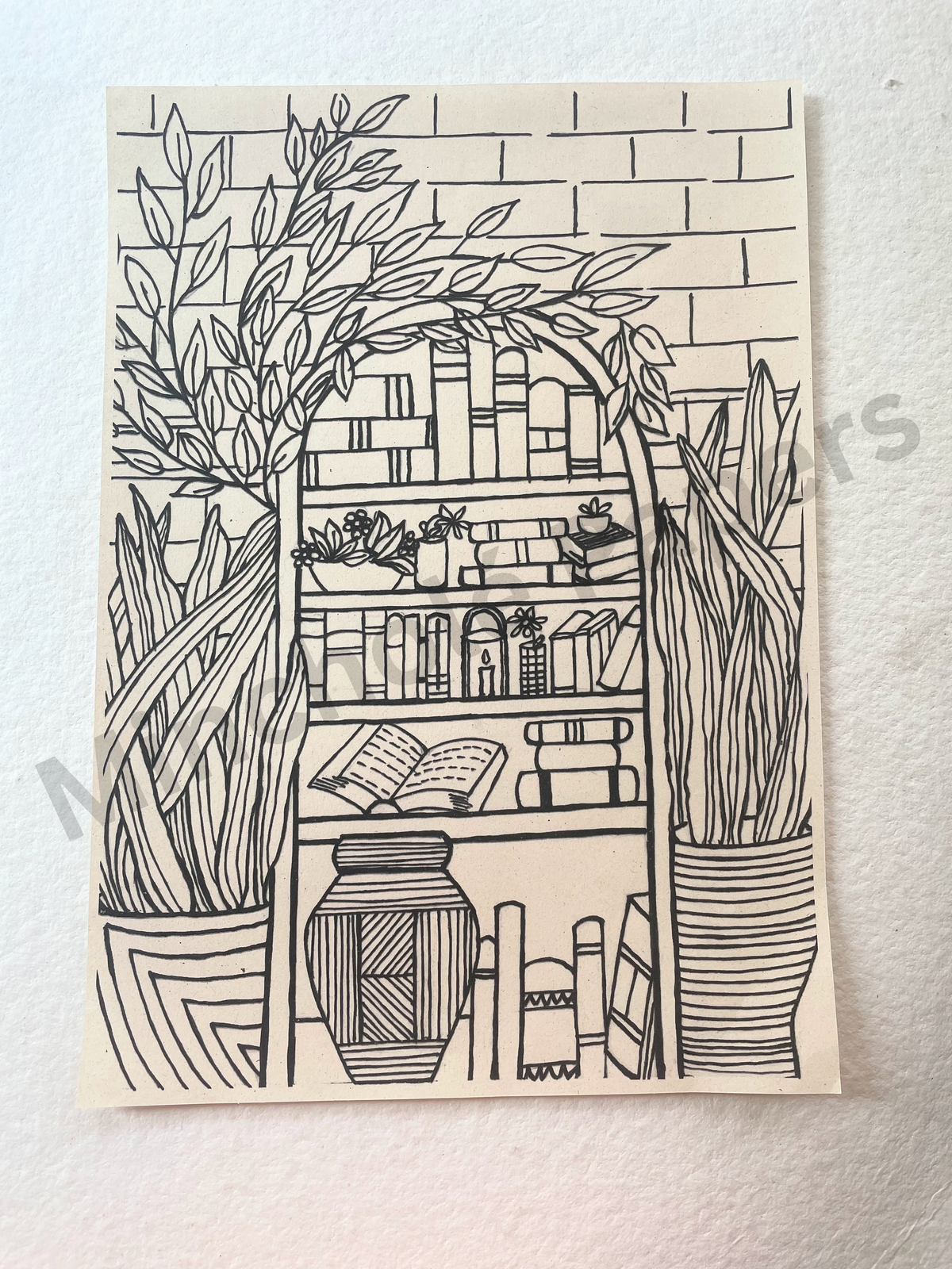 Lines and Leaves - Colouring Pages