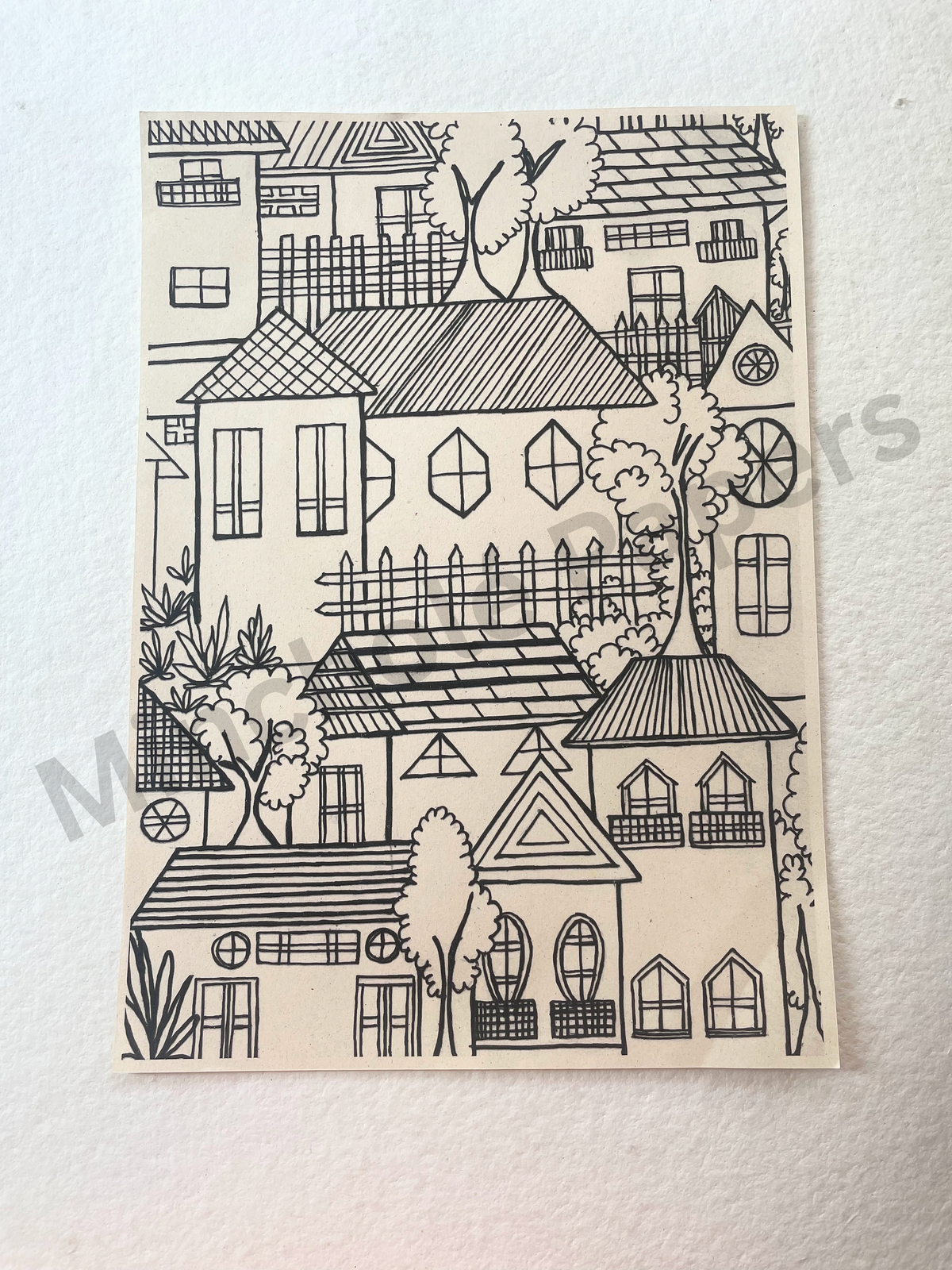 Lines and Leaves - Colouring Pages