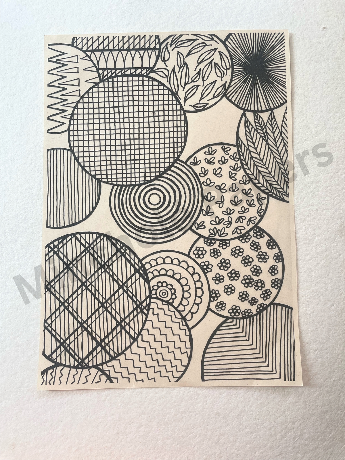 Lines and Leaves - Colouring Pages